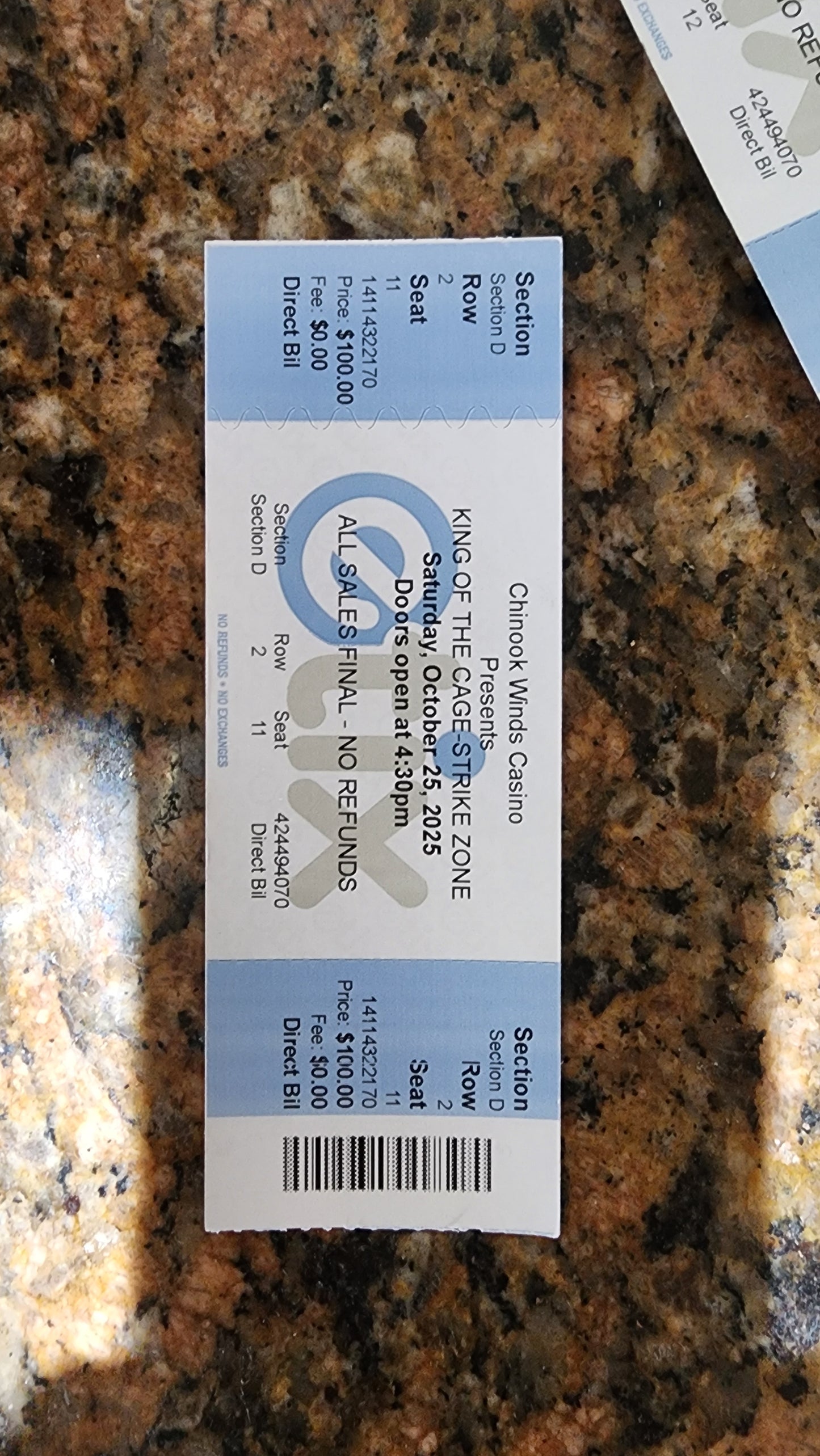 "ringside tickets"